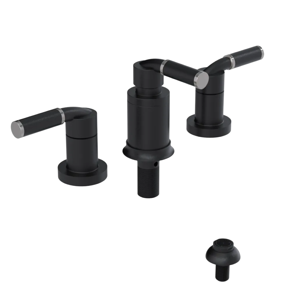Rubinet Bidet Fitting with Spray, Diverter, and Vacuum Breaker (less drain) Matt Black