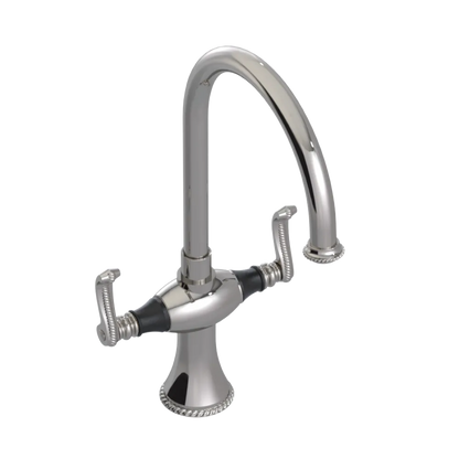 Rubinet Two Handle Single Hole Kitchen Set Polished Nickel