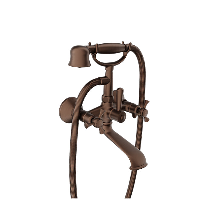 Baril Wall-mounted tub faucet with hand shower