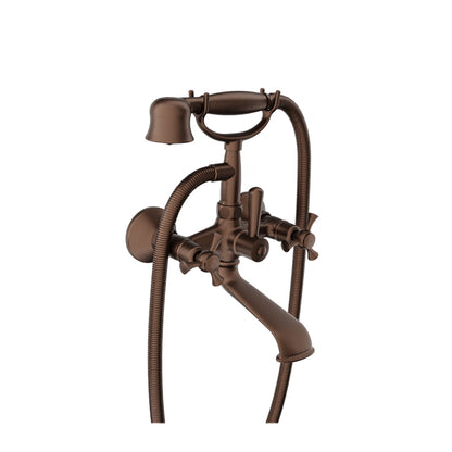 Baril Wall-mounted tub faucet with hand shower
