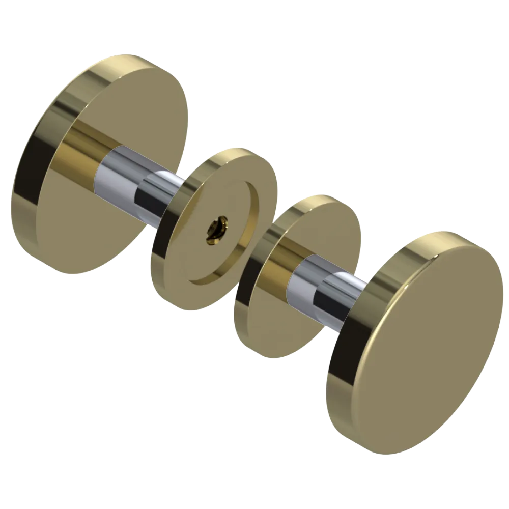 Rubinet Shower Door Knob (set) Natural Brass