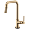 Brizo Smarttouch Pull Down Kitchen Faucet With Square Spout And Knurled Handle