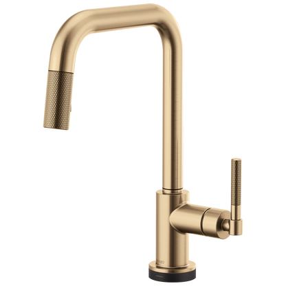 Brizo Smarttouch Pull Down Kitchen Faucet With Square Spout And Knurled Handle
