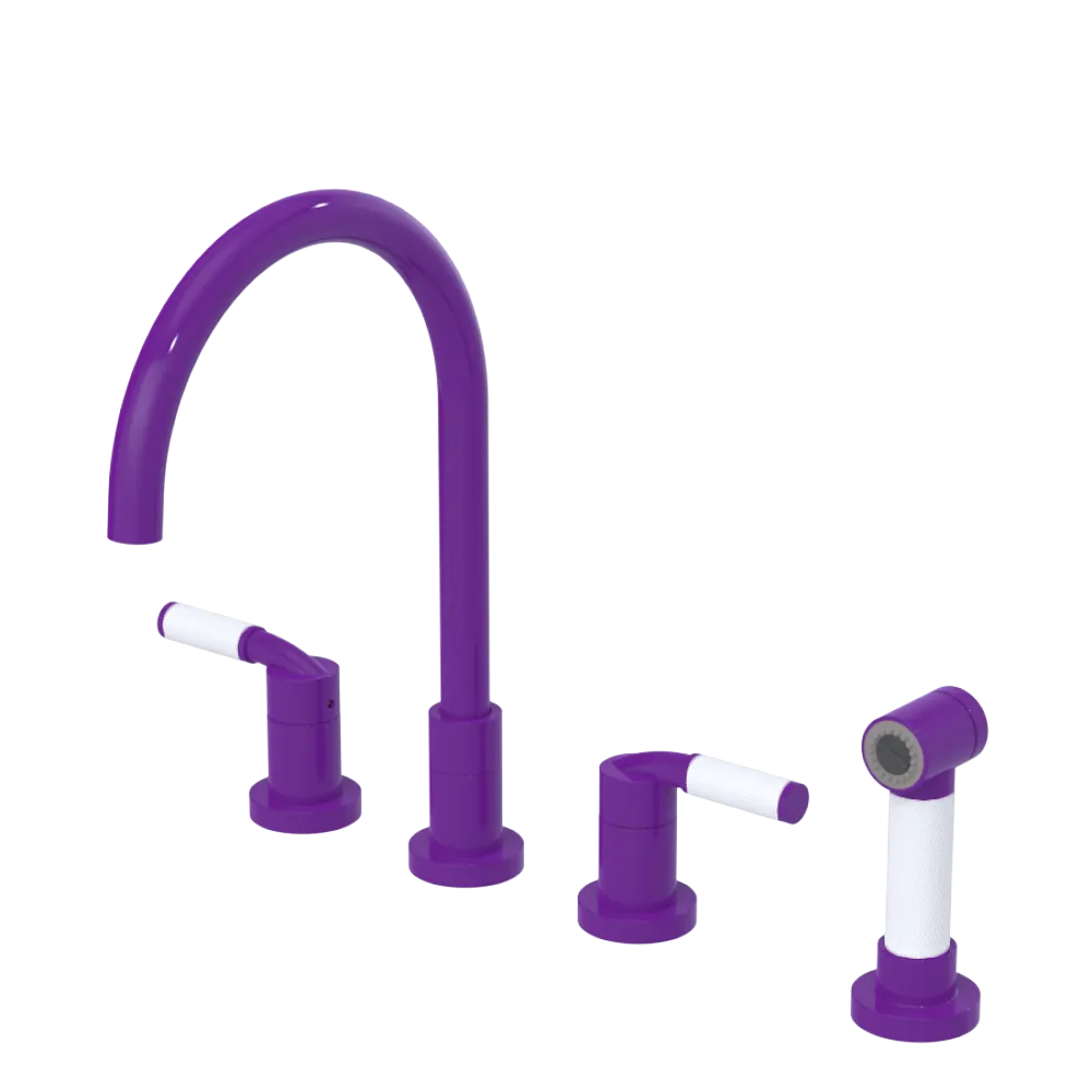 Rubinet Widespread Kitchen Set with Hand Spray Purple Haze