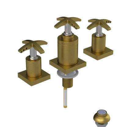 Rubinet Bidet Fitting with Spray, Diverter, and Vacuum Breaker (less drain) Antique Brass Matt