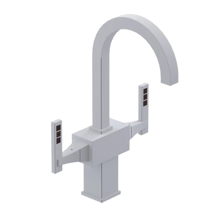 Rubinet Single Hole Dual Handle Lav. Set. (less drain) Matt White