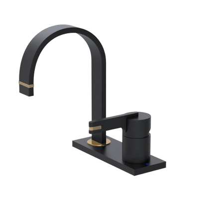 Rubinet 4" Centre Single Control Lav. Set (less drain) Matt Black