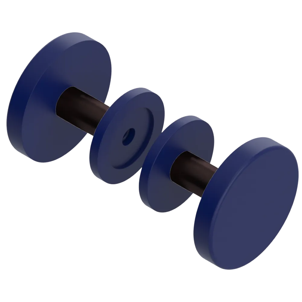 Rubinet Shower Door Knob (set) Midnight Blue