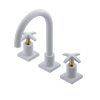 Rubinet Widespread Lav. Set. (less drain) White