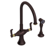 Rubinet Two Handle Single Hole Kitchen Set with Hand Spray Tuscan Brass