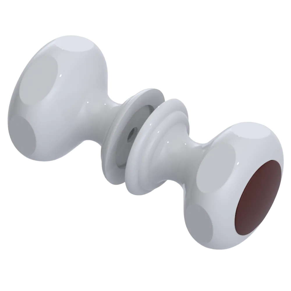 Rubinet Shower Door Knob (set) White