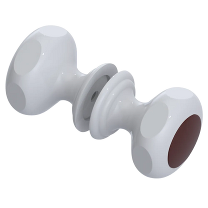 Rubinet Shower Door Knob (set) White