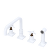 Rubinet Widespread Kitchen Set with Genesis Spout with Hand Spray White