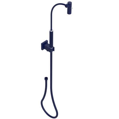 Rubinet Hand Held Shower Bidet with Extended Reach & Dual Function Spray Including Wall Bracket with Supply & Hose (Square) Midnight Blue