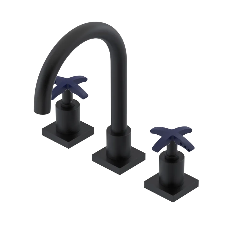 Rubinet Widespread Lav. Set. (less drain) Matt Black