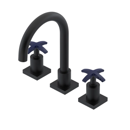 Rubinet Widespread Lav. Set. (less drain) Matt Black