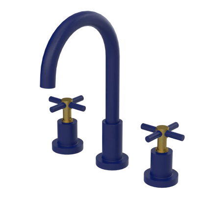 Rubinet Widespread Kitchen Set with LaSalle Spout Midnight Blue