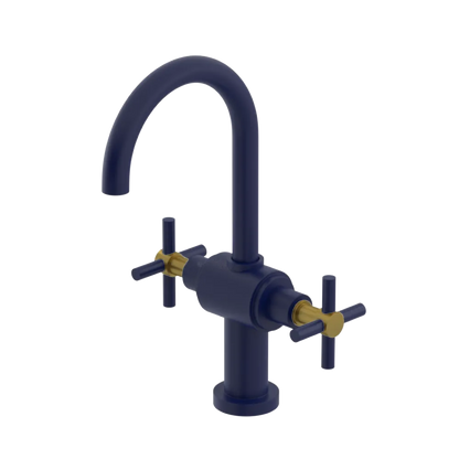 Rubinet Single Hole Dual Handle Lav. Set with LaSalle Spout (less drain) Midnight Blue