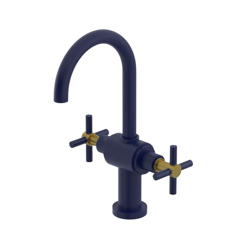 Rubinet Single Hole Dual Handle Lav. Set with LaSalle Spout (less drain) Midnight Blue