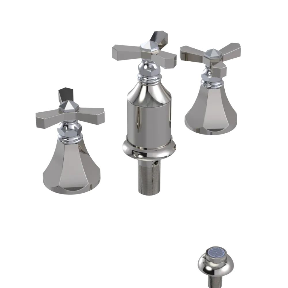 Rubinet Bidet Fitting with Spray, Diverter, and Vacum Breaker (Less Drain) Polished Nickel