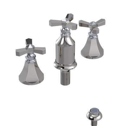 Rubinet Bidet Fitting with Spray, Diverter, and Vacum Breaker (Less Drain) Polished Nickel