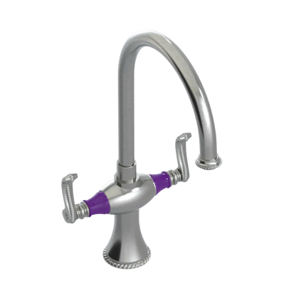 Rubinet Two Handle Single Hole Kitchen Set Satin Nickel