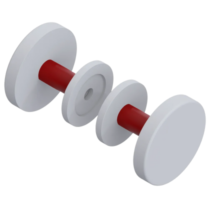Rubinet Shower Door Knob (set) Matt White