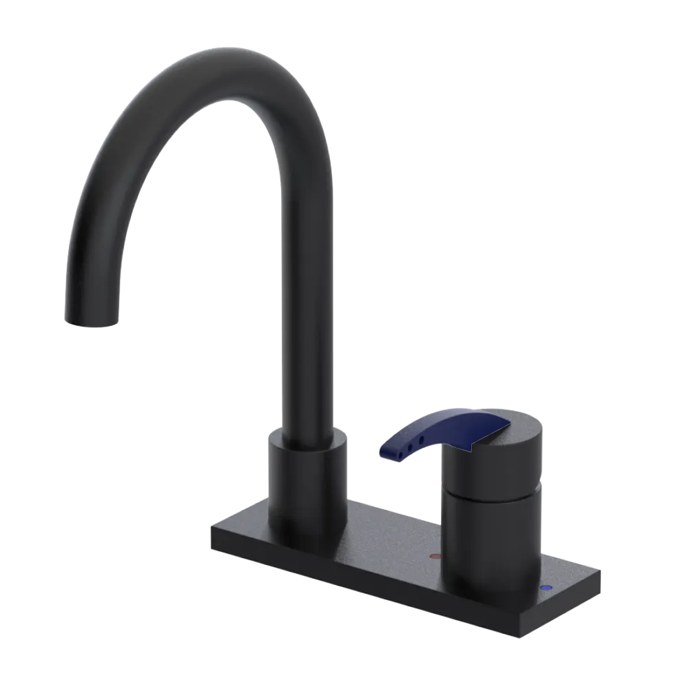 Rubinet 4" Centre Single Control Lav. Set. (less drain) Matt Black