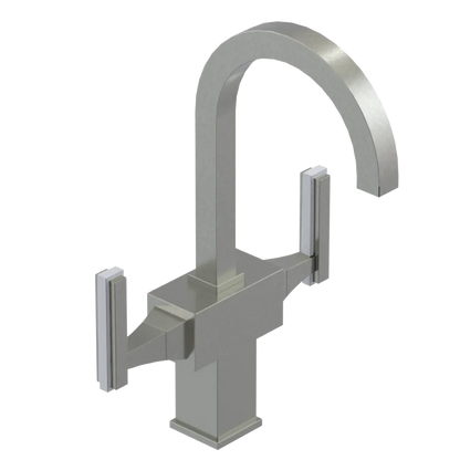 Rubinet Single Hole Dual Handle Lav. Set. (less drain) Satin Nickel