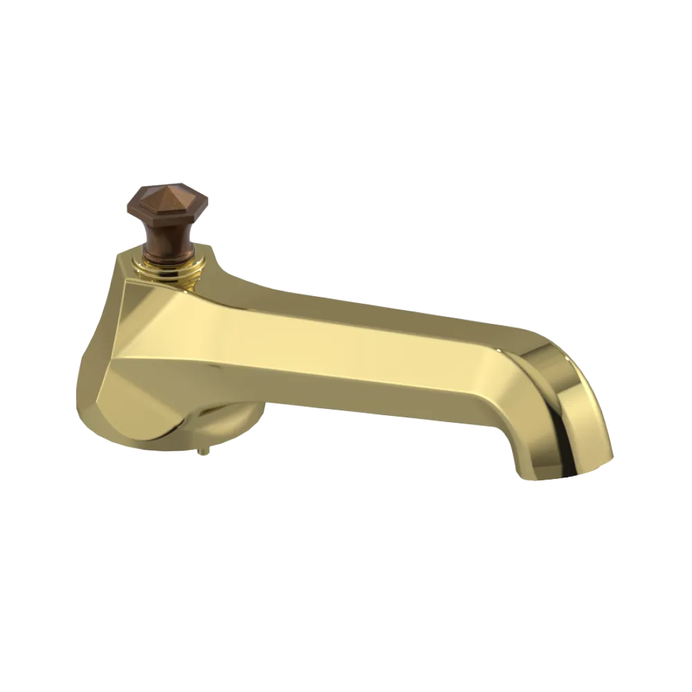 Rubinet Tub Filler Spout Deck Mount Natural Brass