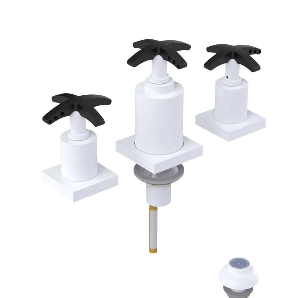 Rubinet Bidet Fitting with Spray, Diverter, and Vacuum Breaker (less drain) White