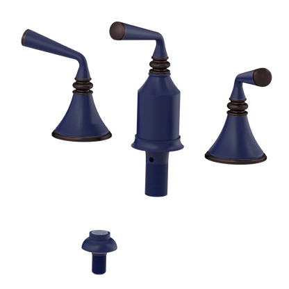 Rubinet Bidet Fitting with Spray, Diverter, and Vacum Breaker (Less Drain) Midnight Blue