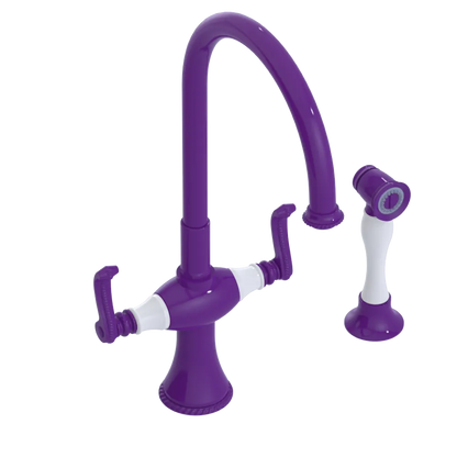 Rubinet Two Handle Single Hole Kitchen Set with Hand Spray Purple Haze