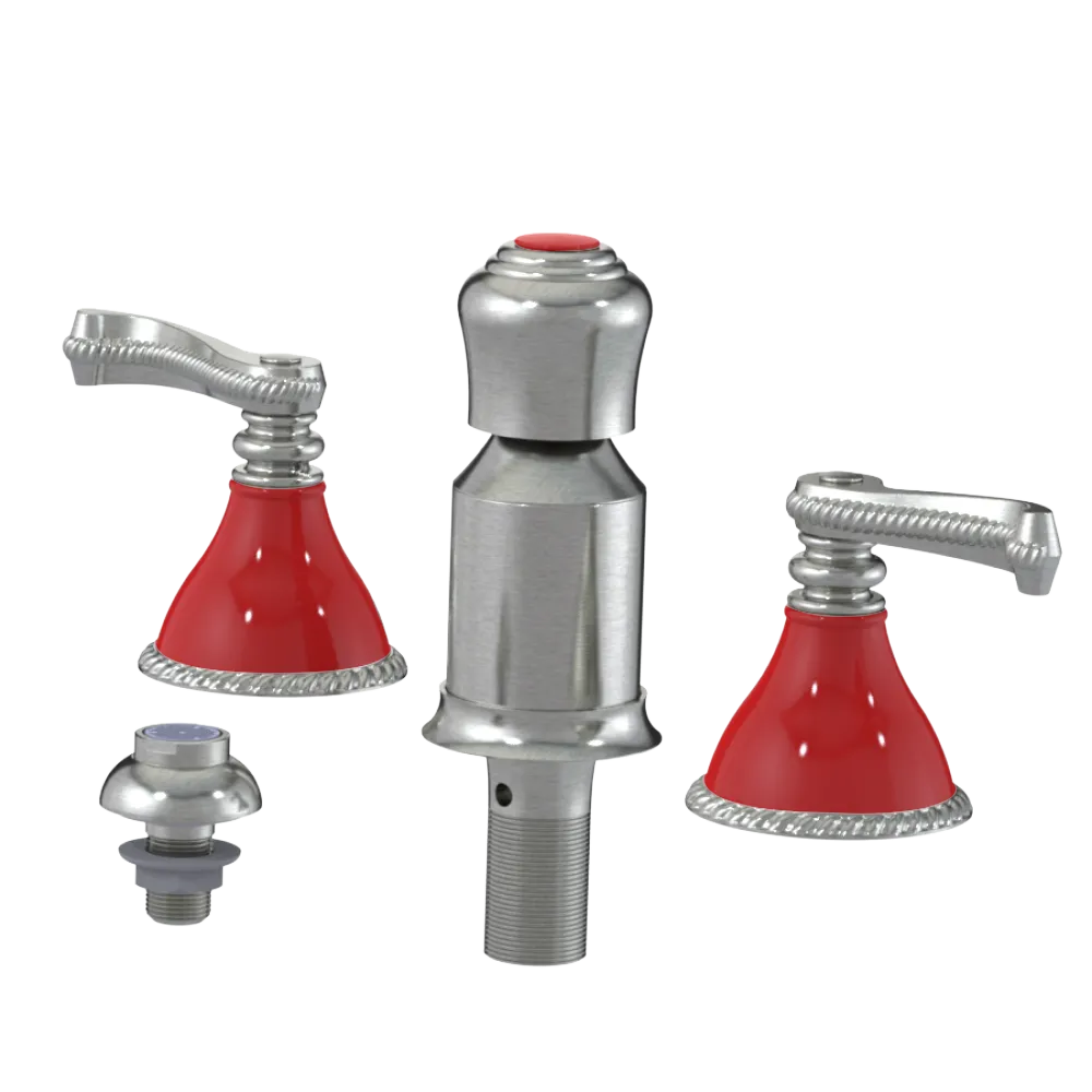Rubinet Bidet Fitting with Spray, Diverter, and Vacum Breaker (Less Drain) Satin Nickel
