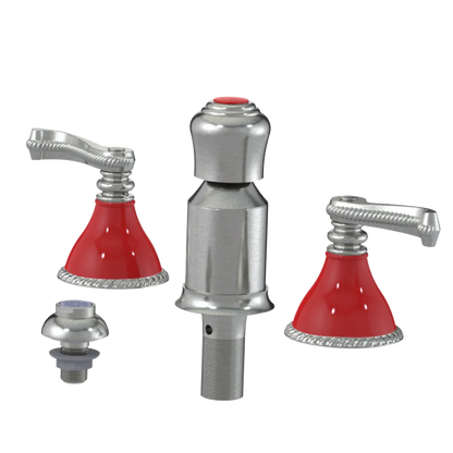 Rubinet Bidet Fitting with Spray, Diverter, and Vacum Breaker (Less Drain) Satin Nickel