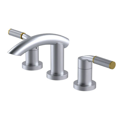 Rubinet Widespread Lav. Set. (less drain) Satin Chrome