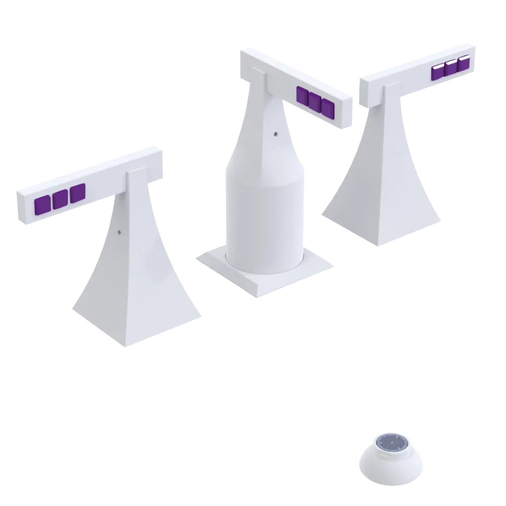 Rubinet Bidet Fitting with Spray, Diverter, and Vacum Breaker (Less Drain) Matt White