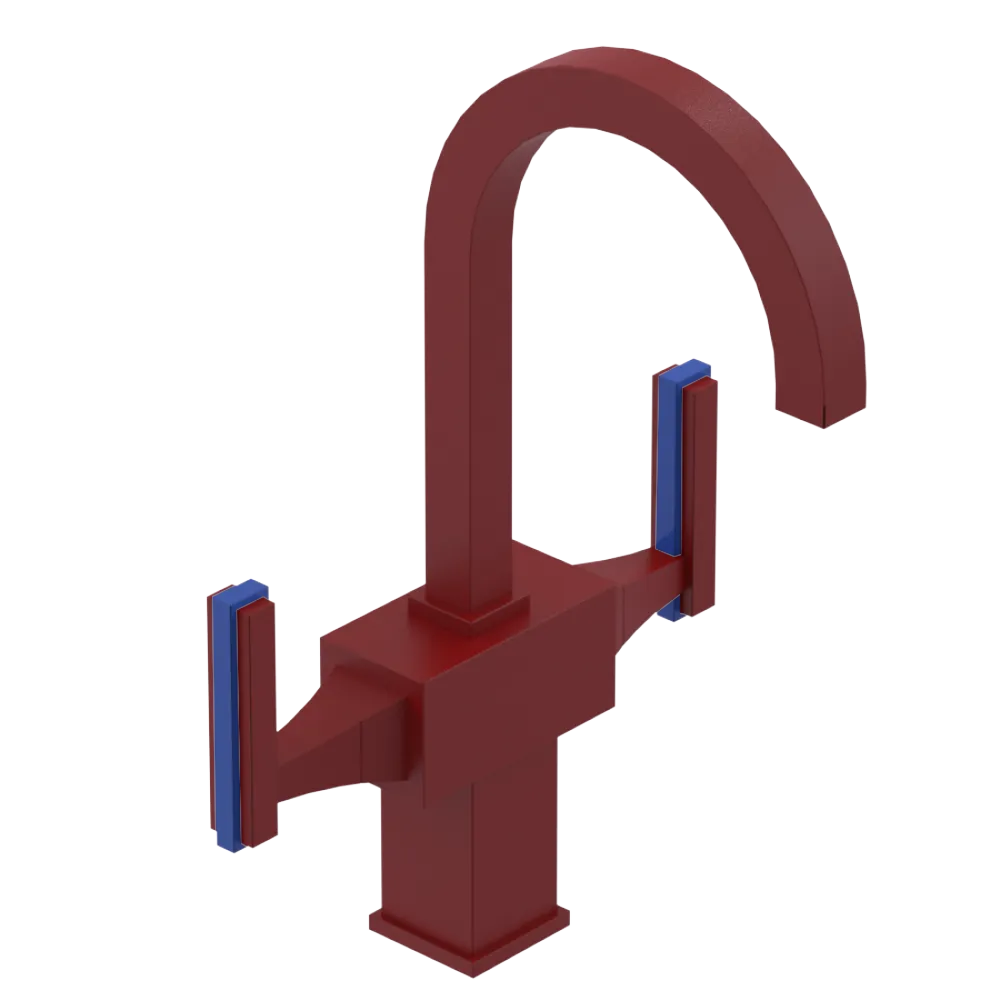 Rubinet Single Hole Dual Handle Lav. Set. (less drain) Maroon
