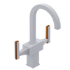 Rubinet Single Hole Dual Handle Lav. Set. (less drain) Matt White