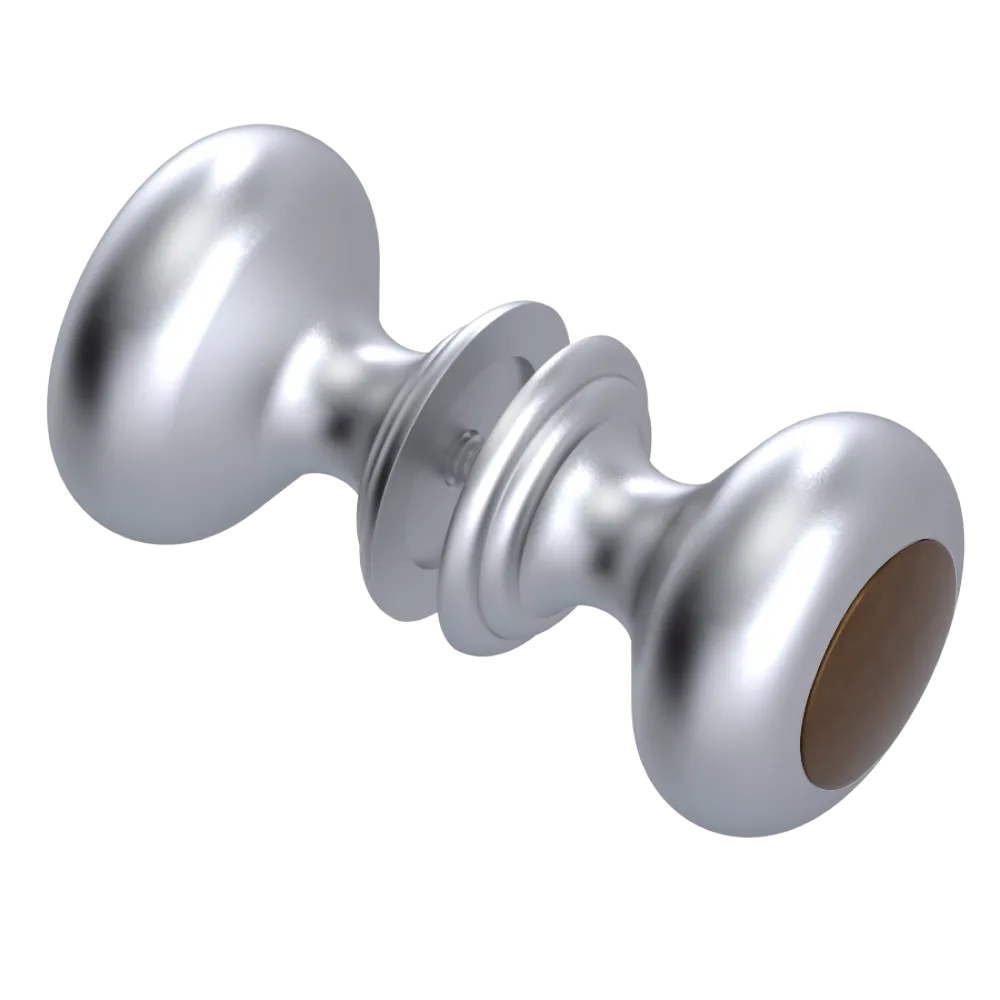 Rubinet Shower Door Knob (set) Satin Chrome