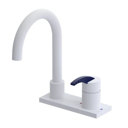 Rubinet 4" Centre Single Control Lav. Set. (less drain) Matt White