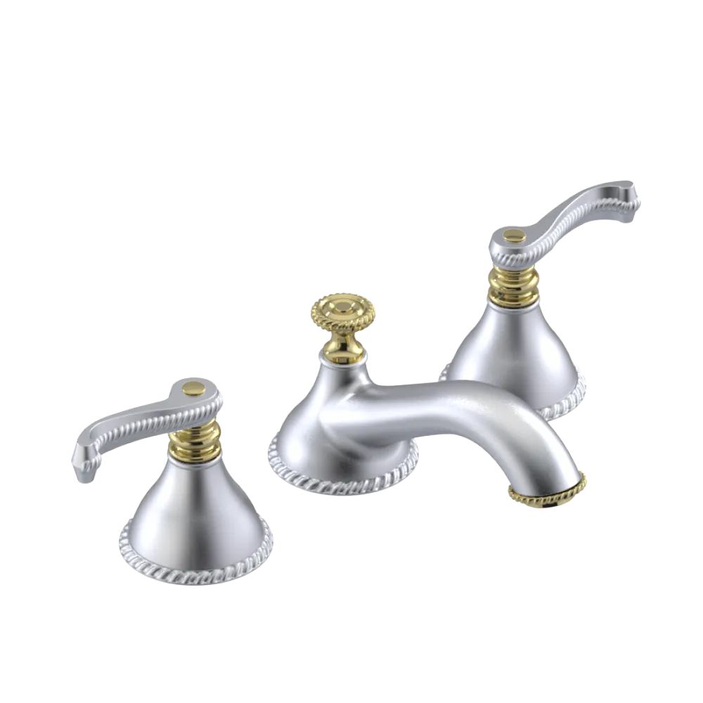 Rubinet Widespread Lav. Set. (less drain) Satin Chrome
