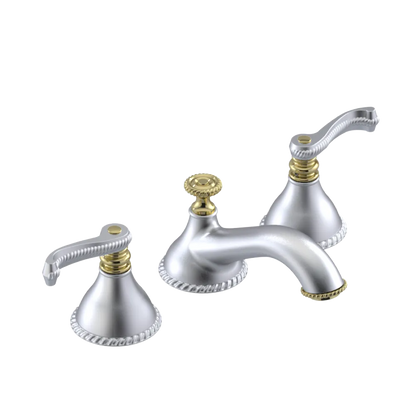 Rubinet Widespread Lav. Set. (less drain) Satin Chrome
