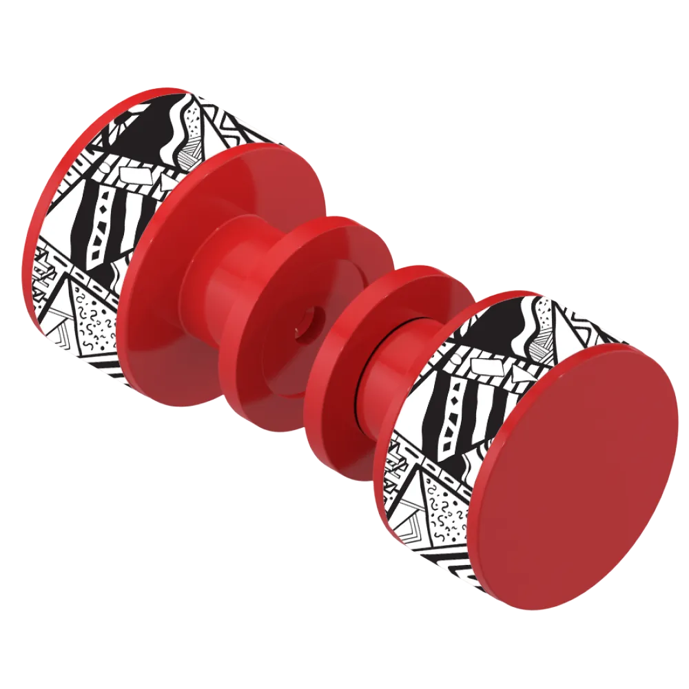 Rubinet Shower Door Knob (set) Red