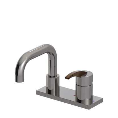 Rubinet 4" Centre Single Control Lav. Set. with Genesis spout (less drain) Polished Nickel