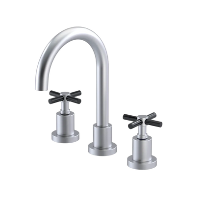 Rubinet Widespread Lav. Set. (less drain) Satin Chrome