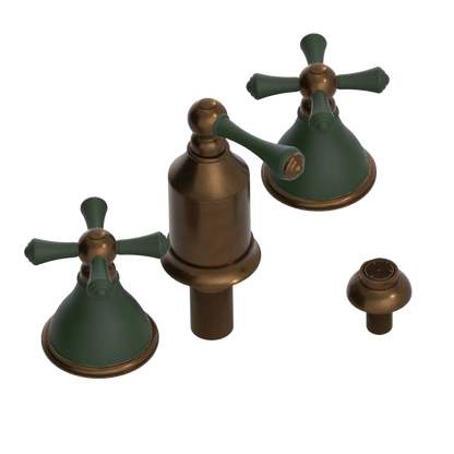 Rubinet Bidet Fitting with Spray, Diverter, and Vacum Breaker (Less Drain) Tuscan Brass