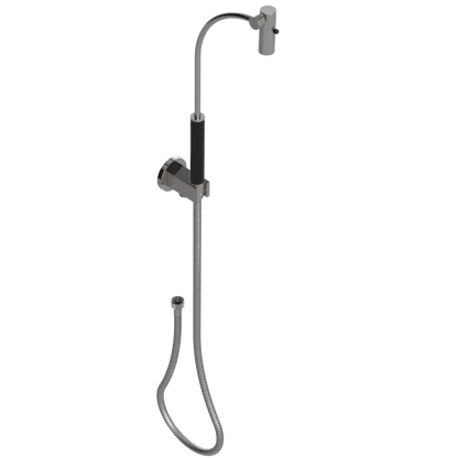 Rubinet Hand Held Shower Bidet with Extended Reach & Dual Function Spray Including Wall Bracket with Supply & Hose (Round) Polished Nickel