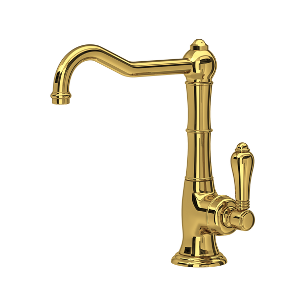ROHL Cinquanta Single Hole Column Spout Bar & Food Prep Faucet - Polished Chrome With Metal Lever Handle/6.5LMAPC