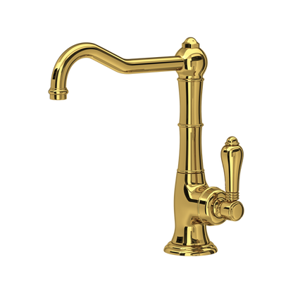ROHL Cinquanta Single Hole Column Spout Bar & Food Prep Faucet - Polished Chrome With Metal Lever Handle/6.5LMAPC